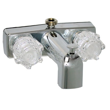 Tub/Shower Div Faucet W/ D-Spud, 4In, 2 Knob, Brass, Chrome