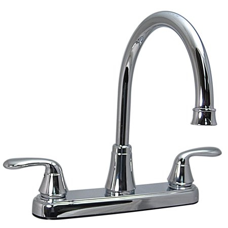 Kitchen Faucet, 8In Hi-Arc Hybrid, 2 Lever, Chrome