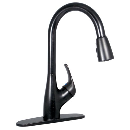 Kitchen Faucet W/ Spray, 8In Hybrid, 1 Lever, Ceramic Disc, Rubbed Bronze