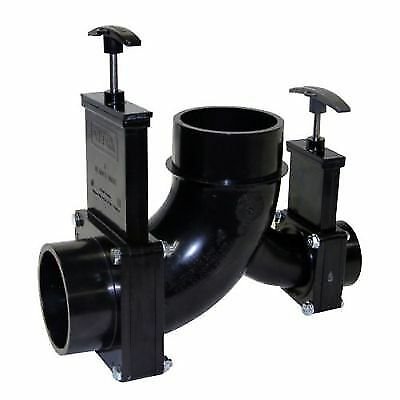 Ell Double Rotating Valve, 3In Spigot X 1-1/2In Hub X 3In Spigot Outlet