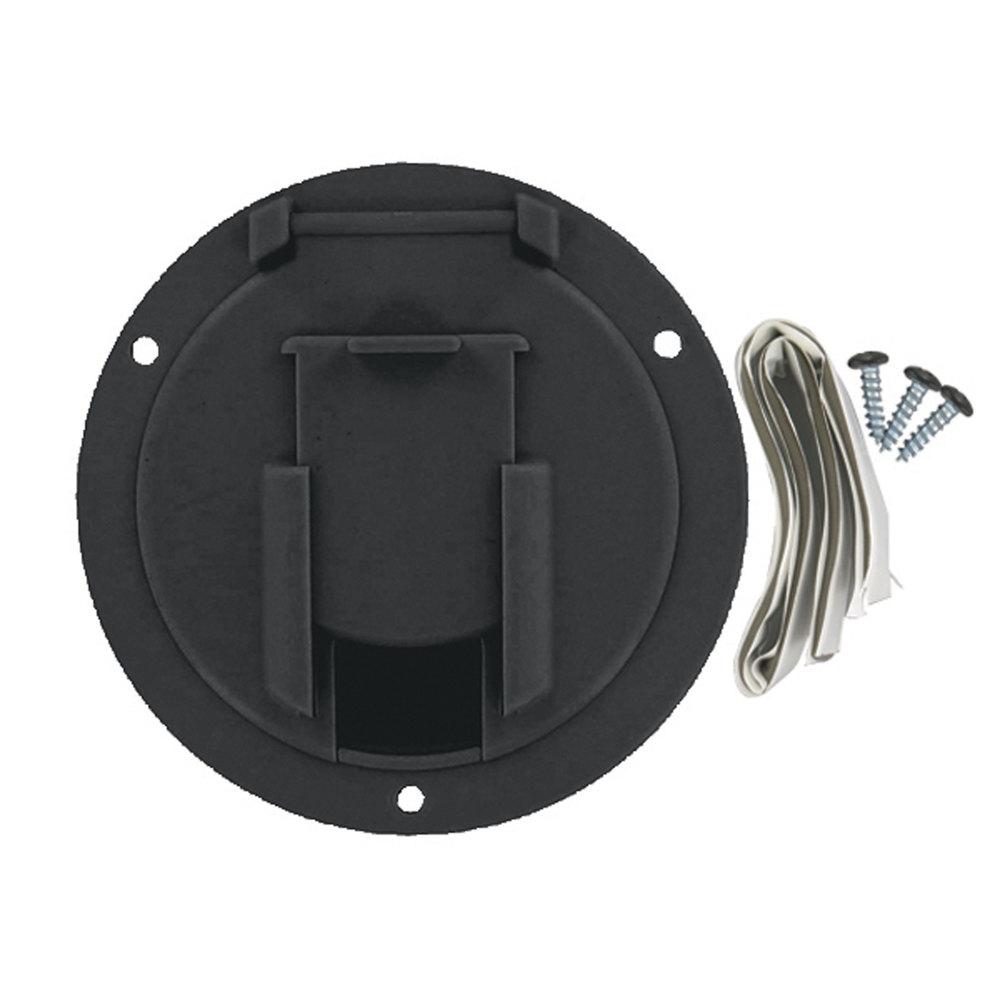 Cable Hatch, Med Round, Black, Carded