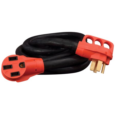 50A Extension Cord W/Handle, 15Ft, Red, Boxed