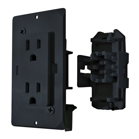 15 Amp Decor Receptacle With Cover - Black