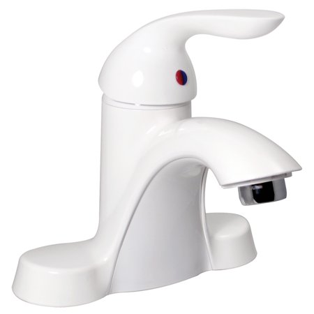 Bathroom Faucet, 4In Hybrid Tall, Single Lever, Ceramic Disc, White