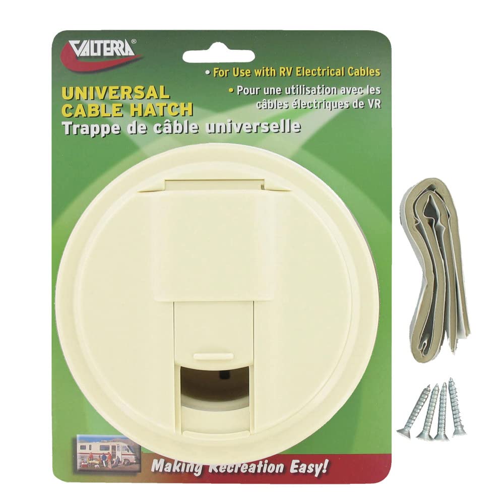 CABLE HATCH UNIVERSAL ROUND COL WHITE CARDED