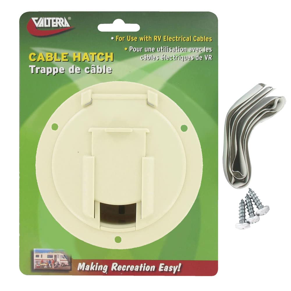 CABLE HATCH MED ROUND COL WHITE CARDED
