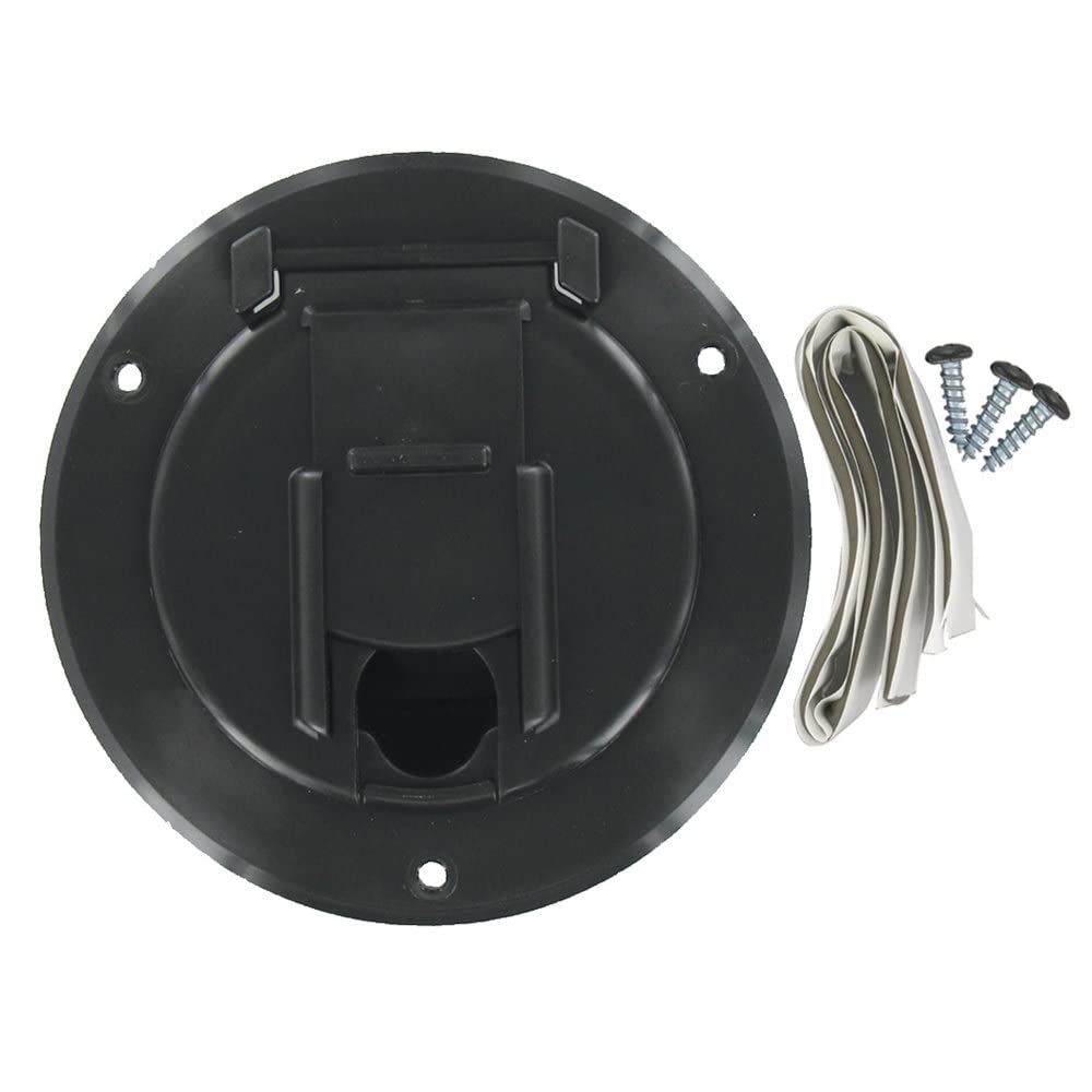 CABLE HATCH SM ROUND BLACK CARDED