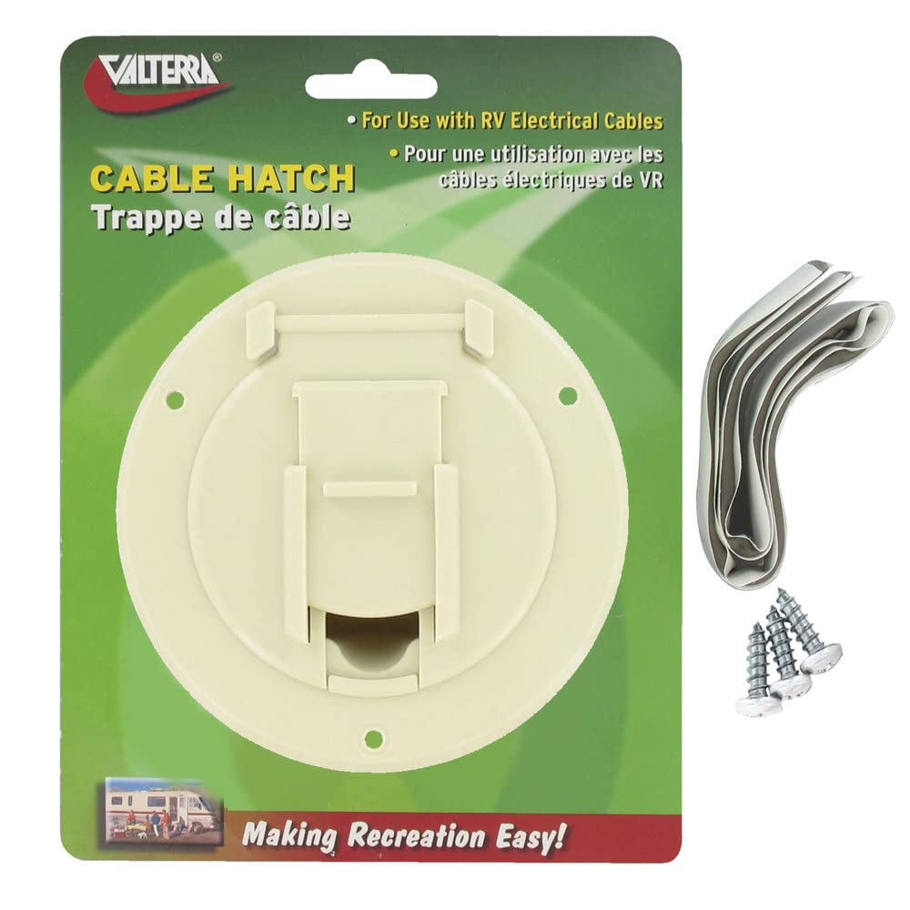 CABLE HATCH SM ROUND COL WHITE CARDED