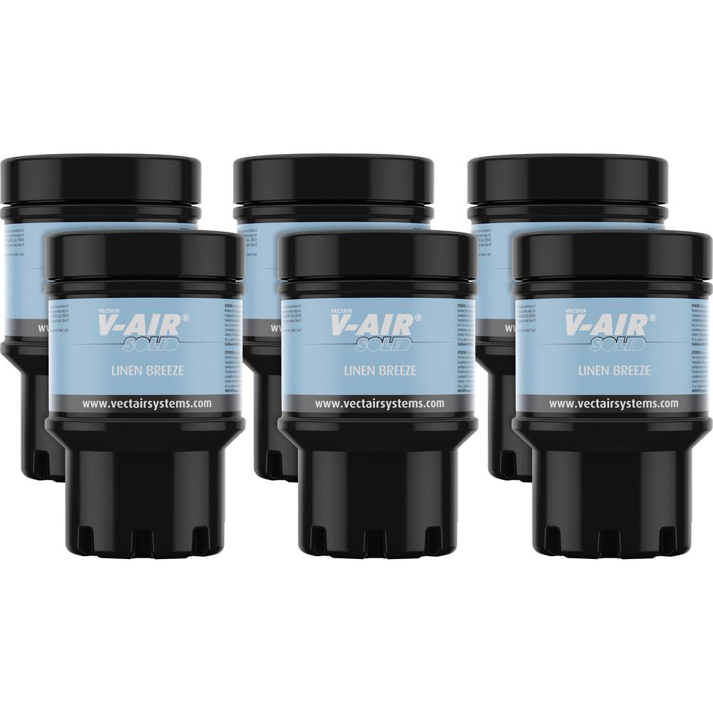 Vectair Systems V-Air MVP Dispenser Fragrance Refill - Spray - 6000 ft - Linen - 60 Day - 6 / Carton - Odor Neutralizer