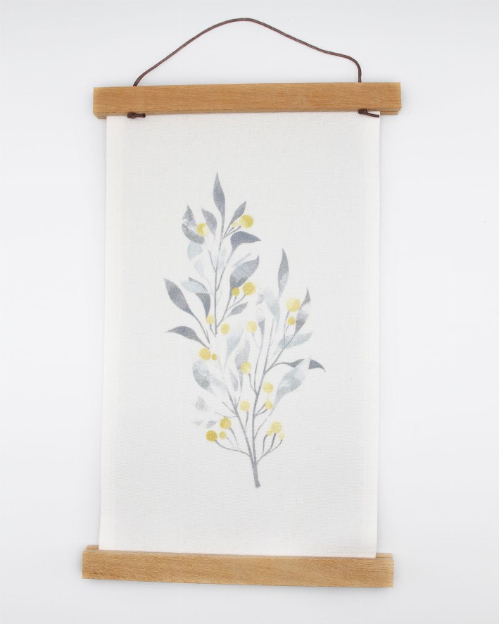 Wall Hanging with magnetic holders - Leaf with Gold Berries
