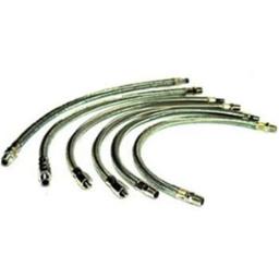 18IN S.S. BRAIDED LEADER HOSE (1/4IN M TO 1/4IN M, NPT, SWIVEL)