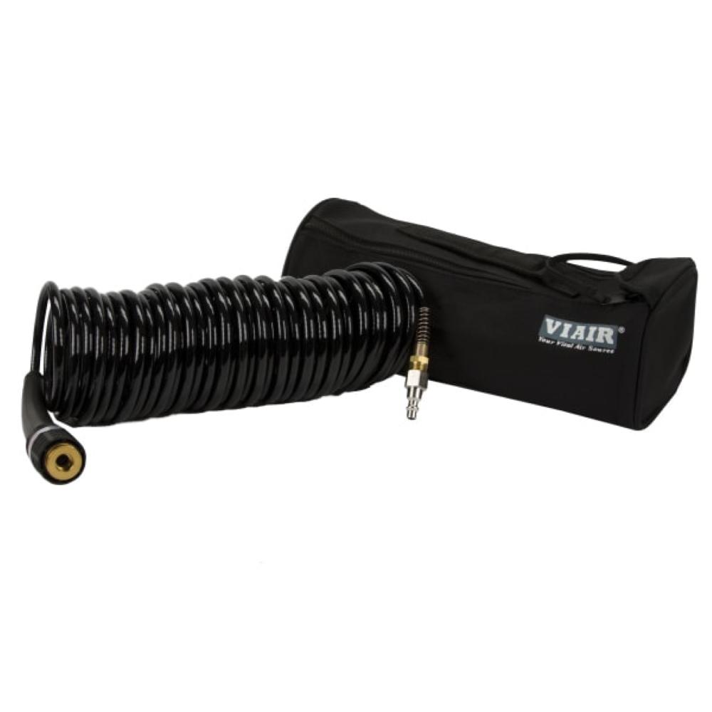 30 Ft Extension Braided Black Coil Hose (Closed-Ended 1/4In Quick Coupler & Stud), Carry Bag