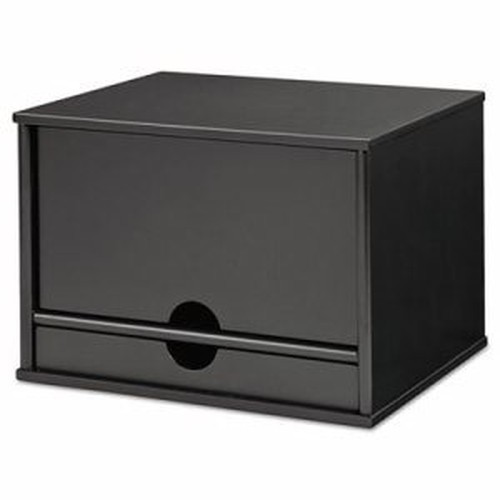 Victor 4720-5 Midnight Black Desktop Organizer - 4 Compartment(s) - 1 Drawer(s) - 14" Height x 10.8" Width x 9.8" Depth - Deskto