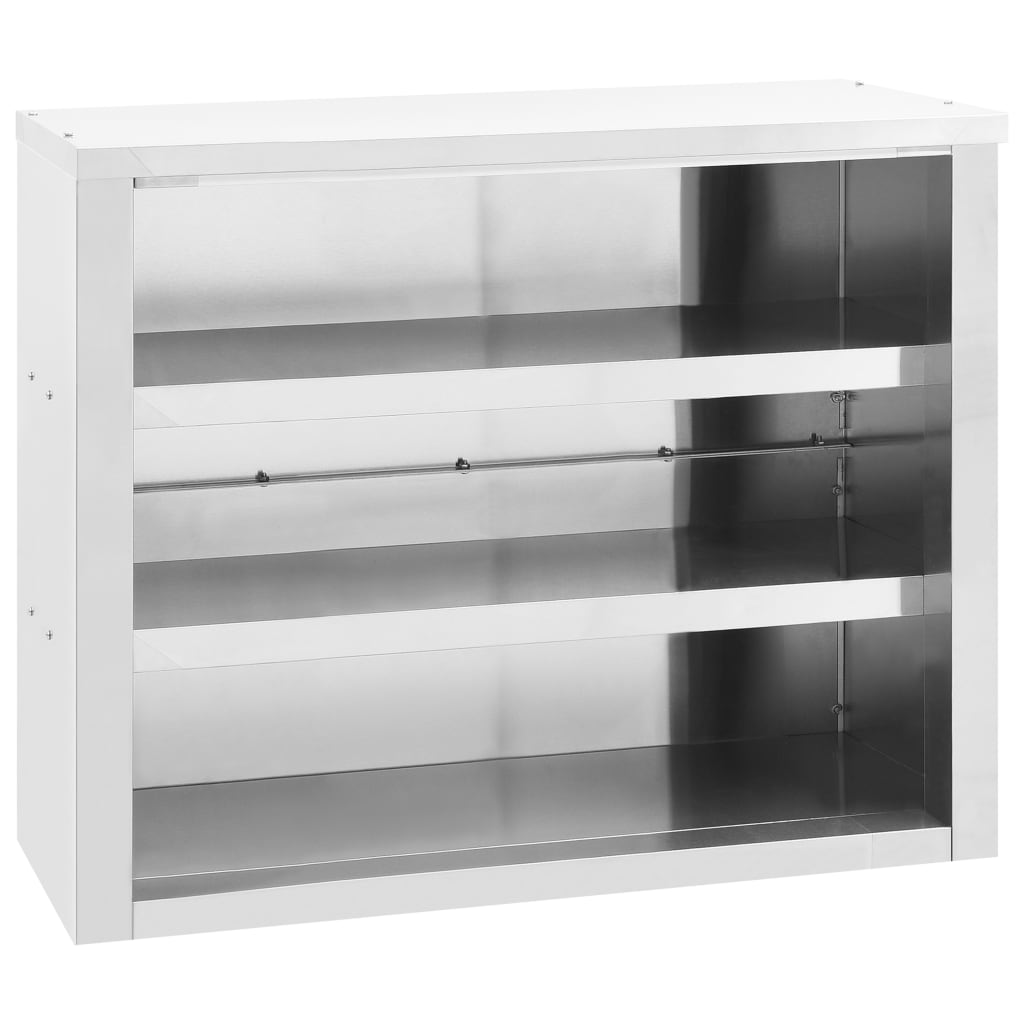 vidaXL Kitchen Wall Cabinet 35.4"x16"x30" Stainless Steel