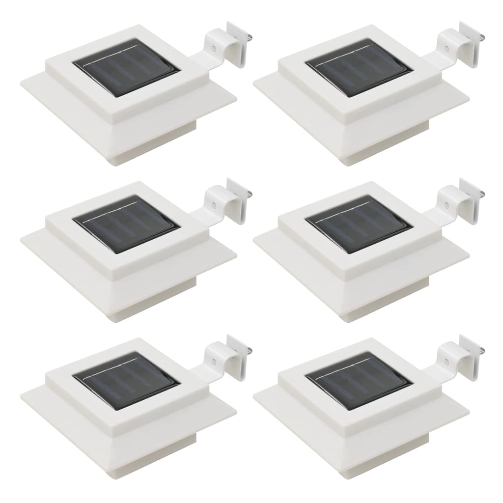 vidaXL Outdoor Solar Lamps 6 pcs LED Square 4.7" White