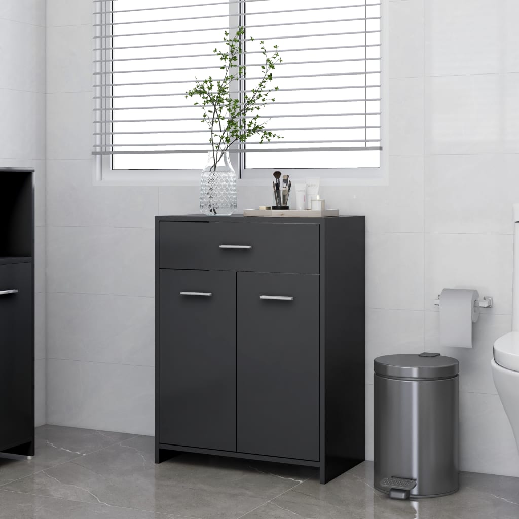 vidaXL Bathroom Cabinet Gray 23.6"x13"x31.5" Chipboard