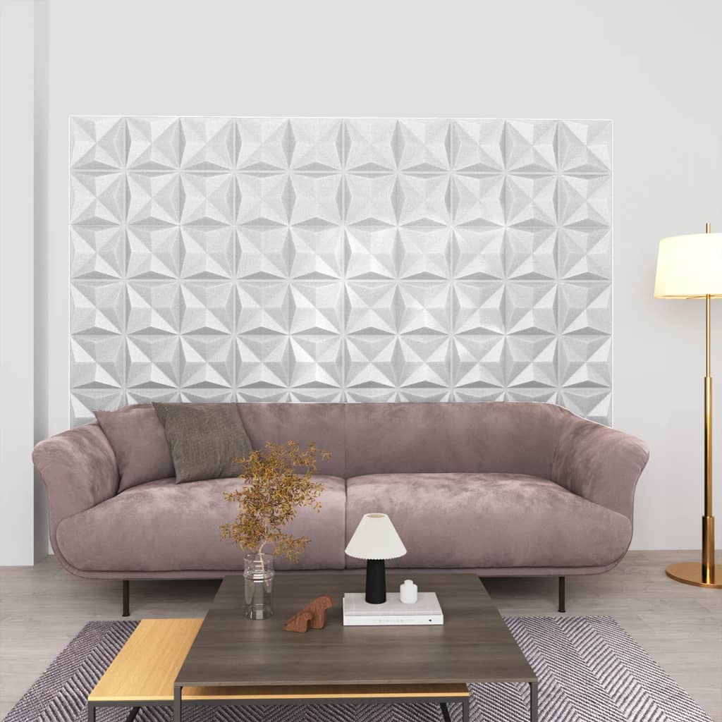 vidaXL 3D Wall Panels 24 pcs 19.7"x19.7" Origami White 64.6 ft2