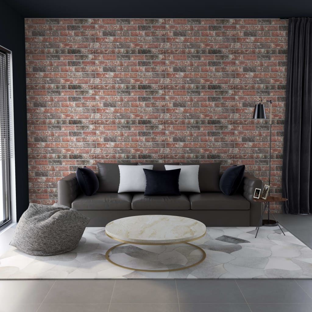 vidaXL 3D Wall Panels with Dark Brown & Gray Brick Design 10 pcs EPS