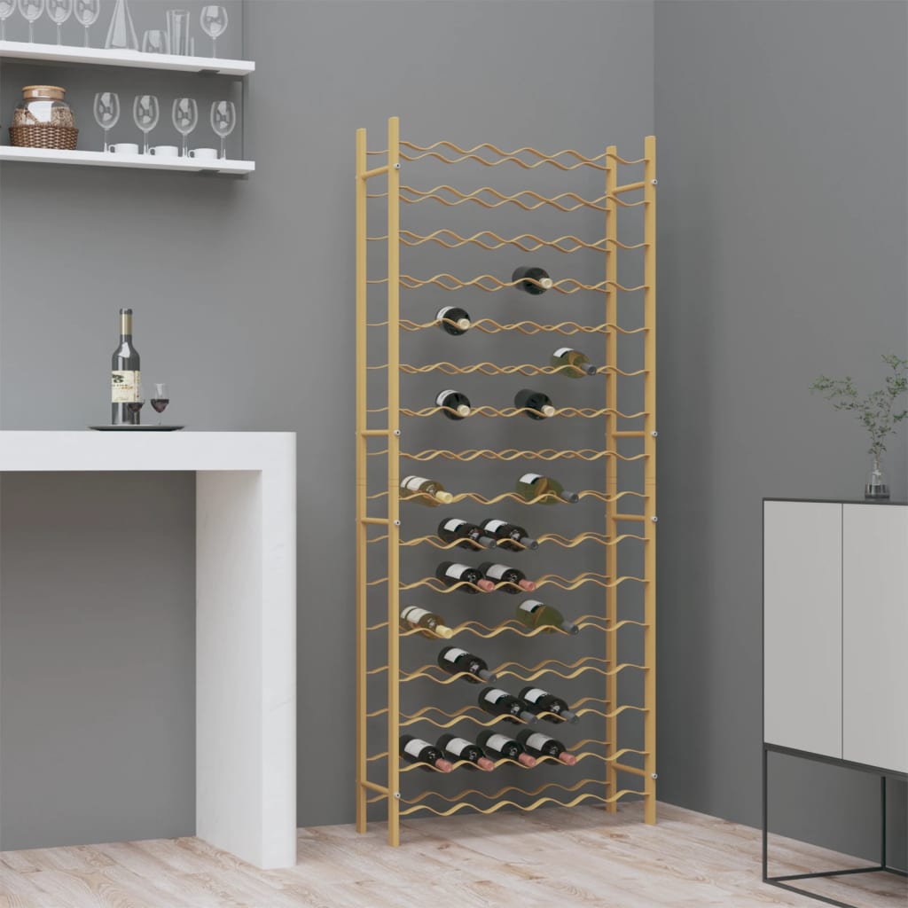 vidaXL Wine Rack for 96 Bottles Gold Metal