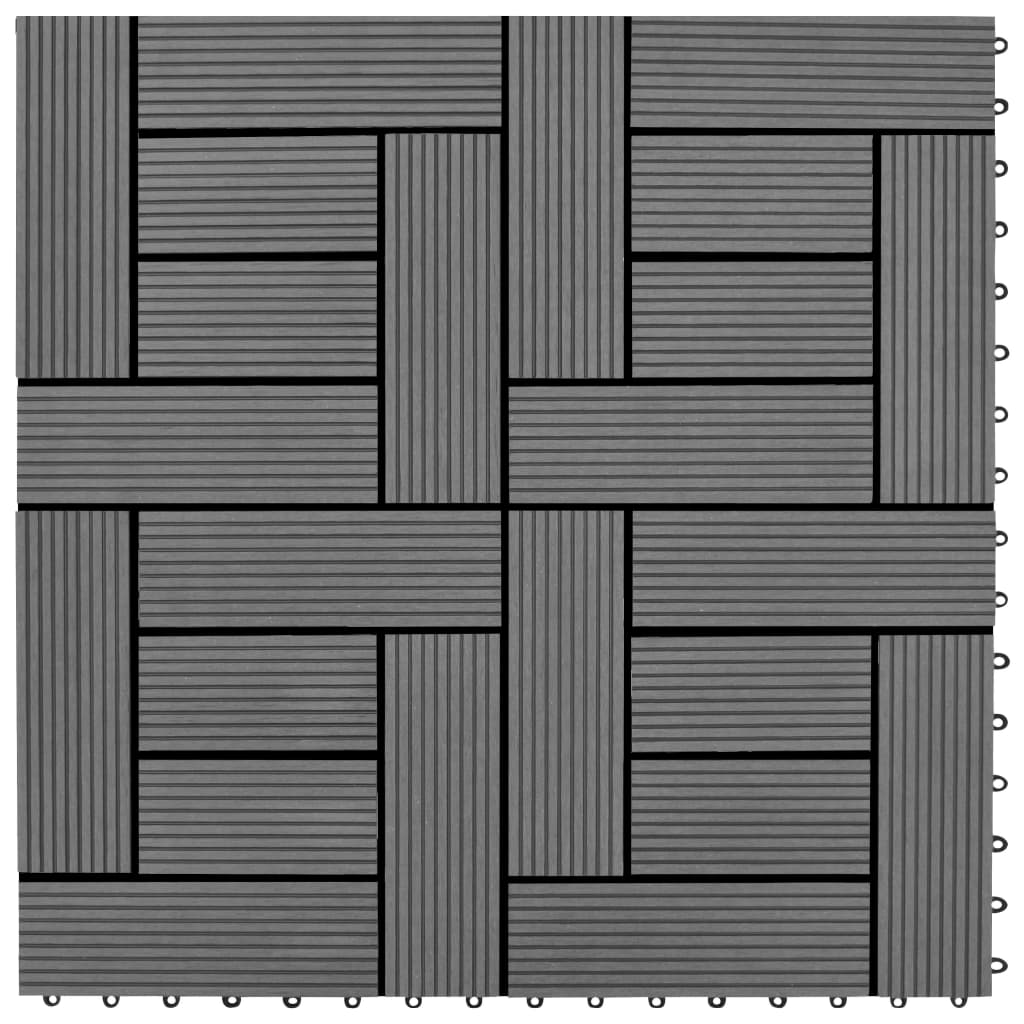 Gray 11 pcs 11.8"x11.8" Decking Tiles WPC 11 ft2