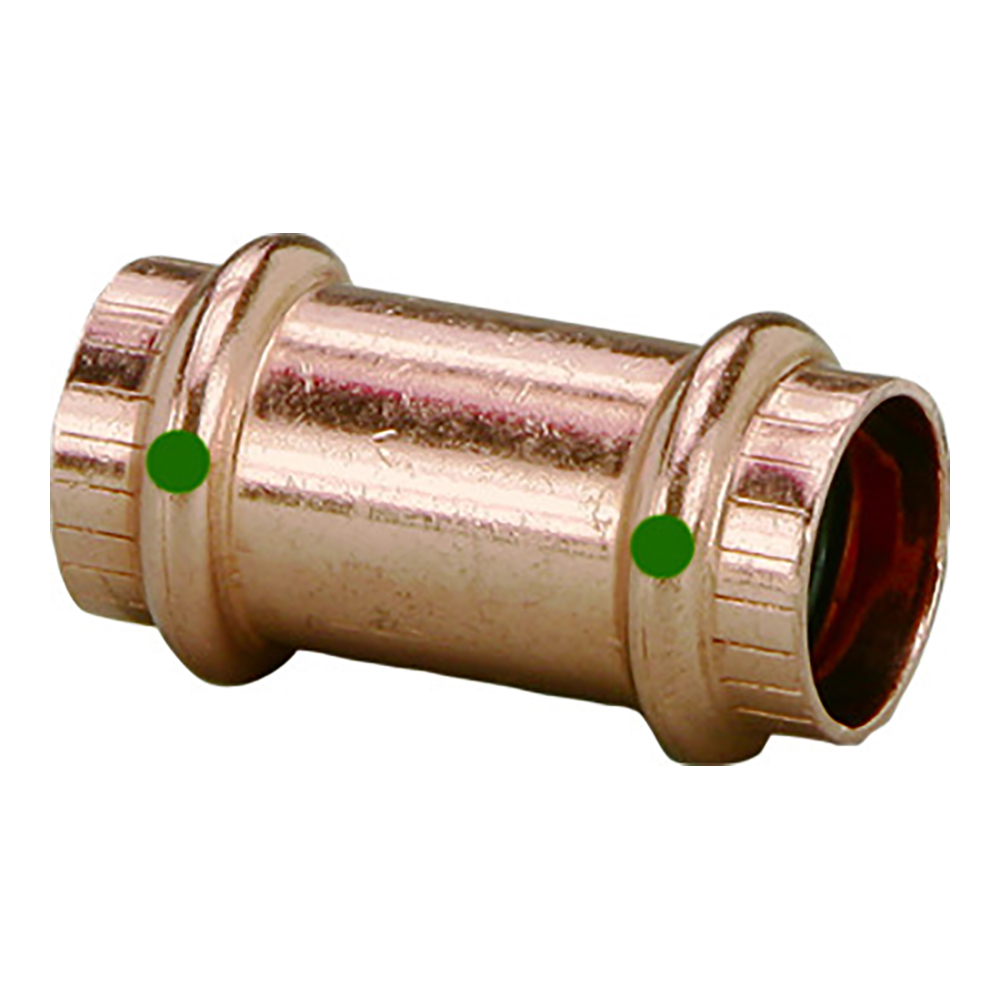 Viega ProPress 1" Copper Coupling w/o Stop - Double Press Connection - Smart Connect Technology