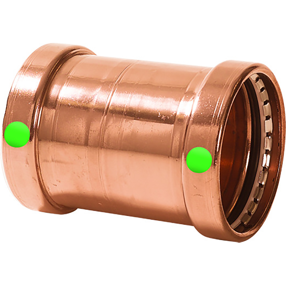 Viega ProPress XL 2-1/2" Copper Coupling w/o Stop - Double Press Connection - Smart Connect Technology