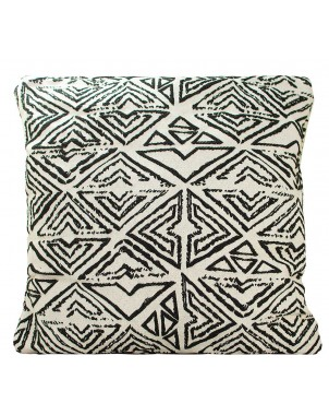 Black and White Abstract Cushion Cover - 24" Black/White