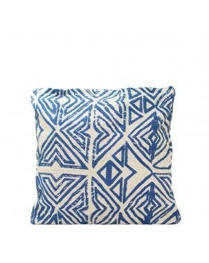 Blue and White Abstract Cushion Cover - 24" Blue/White