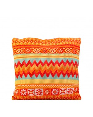 Bright Orange Jacquard Cushion Cover - 18" Orange