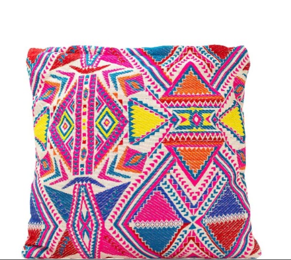 Pink Geometric Pattern Cushion Cover - 18" Pink