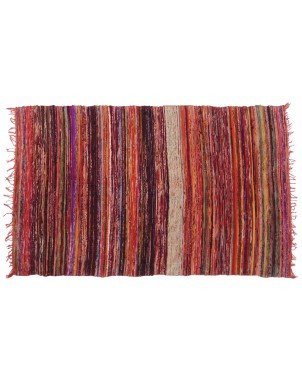 Recycled Fabric Rug - Assorted Color and Size - 4' x 6' Red
