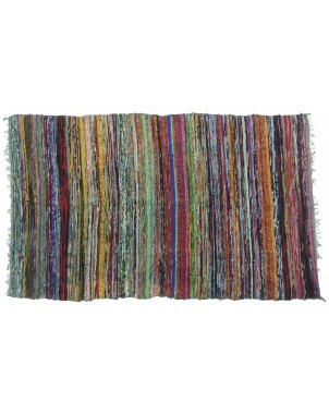 Recycled Fabric Rug - Assorted Color and Size - 4' x 6' Green