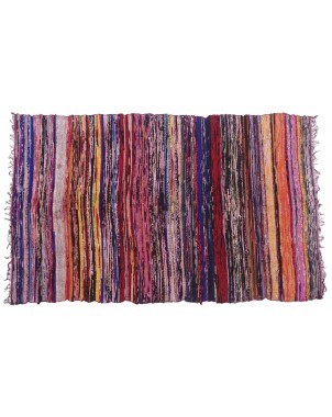 Recycled Fabric Rug - Assorted Color and Size - 4' x 6' Maroon