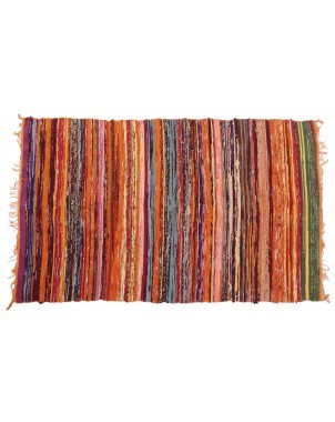 Recycled Fabric Rug - Assorted Color and Size - 4' x 6' Orange