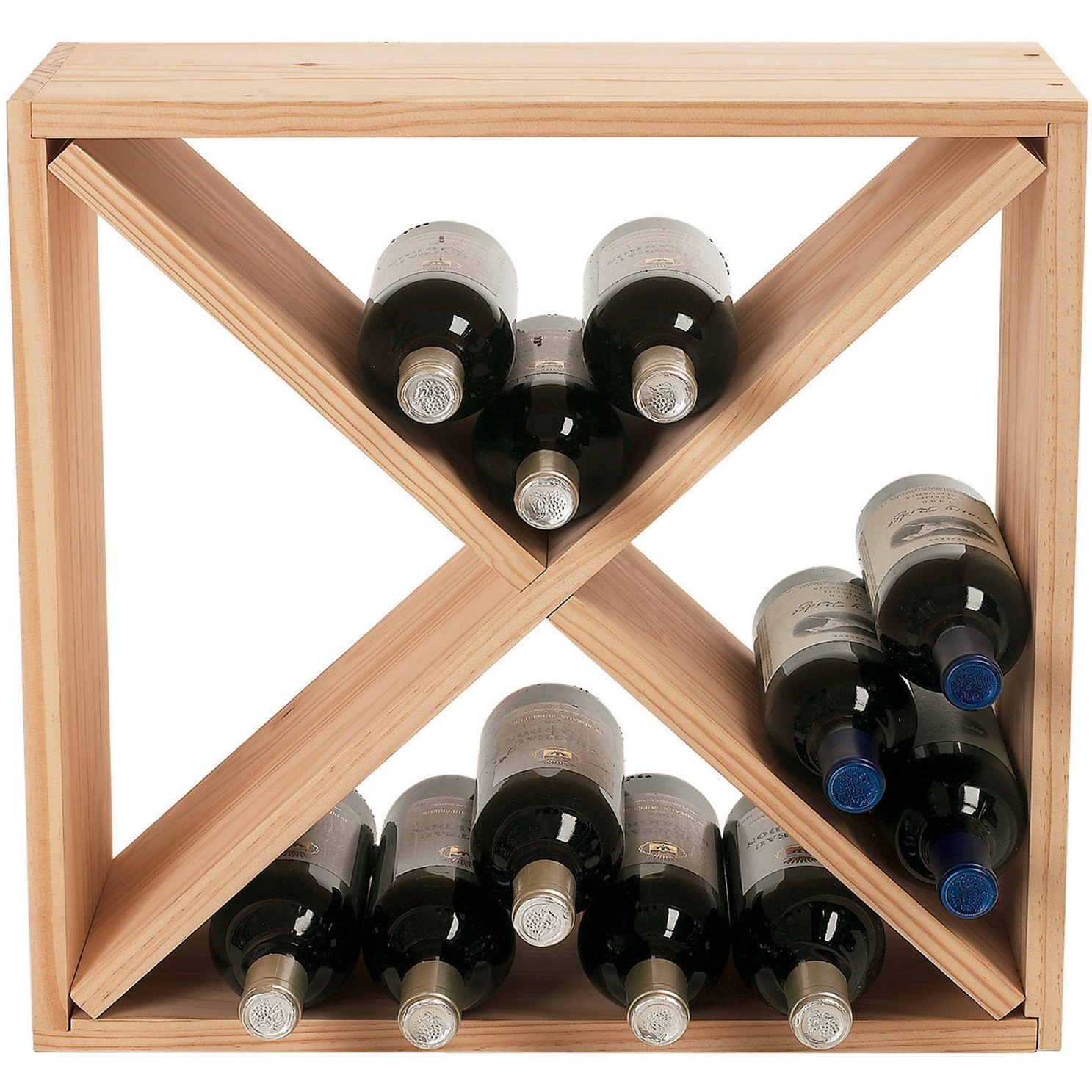 24 Bottle Compact Cellar Cube Wine Rack (Natural)