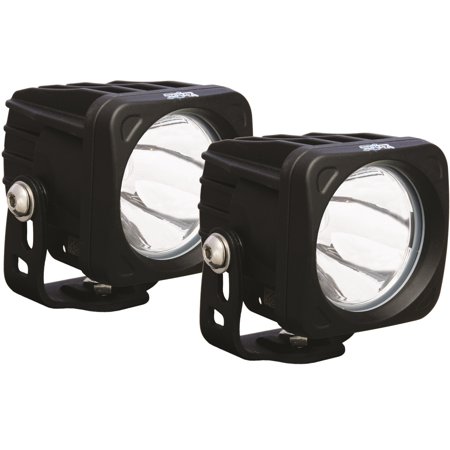 OPTIMUS SERIES PRIME BLACK 10-WATT LED LIGHT 10 DEGREE BEAM KIT OF 2 LIGHTS WITH HARNESS