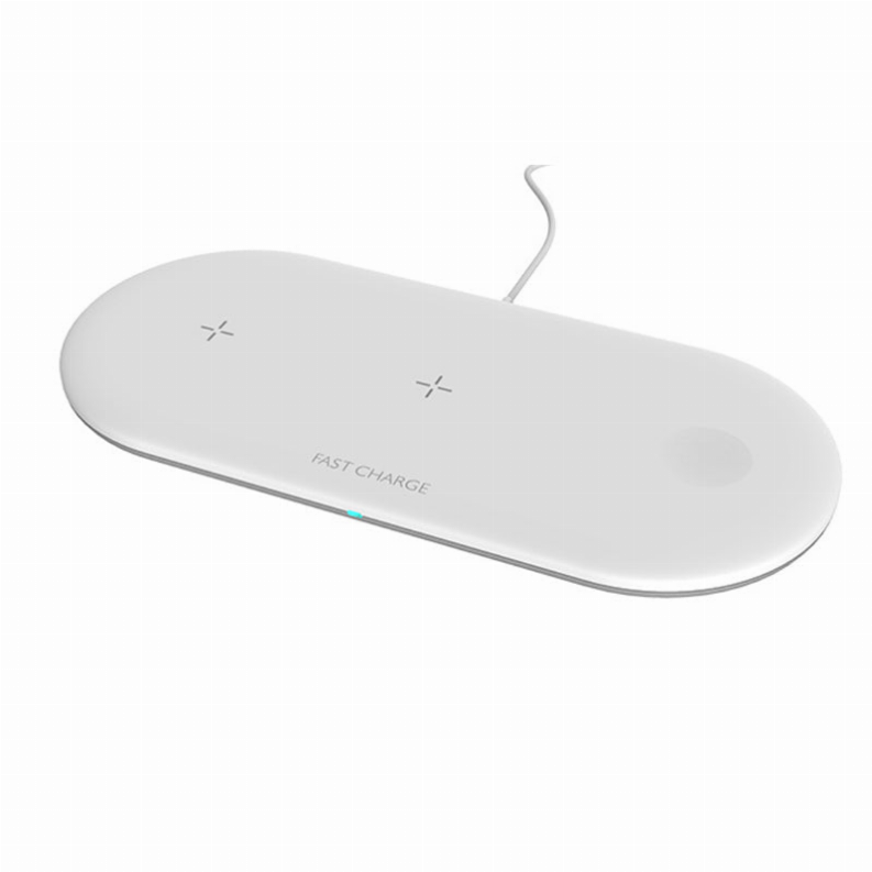 3 in 1 Multi Device Qi Wireless Fast Charger - White