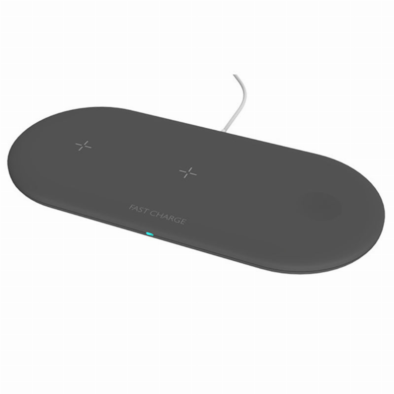 3 in 1 Multi Device Qi Wireless Fast Charger - Black