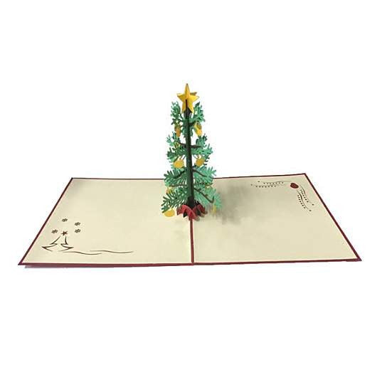 3D Christmas Tree with Ornaments Greeting Card Memories Treasured Forever