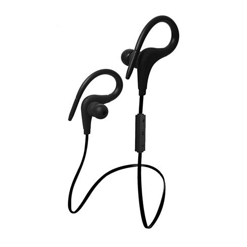 Bluetooth Headphone with Secure Ear Hook and Remote - Black