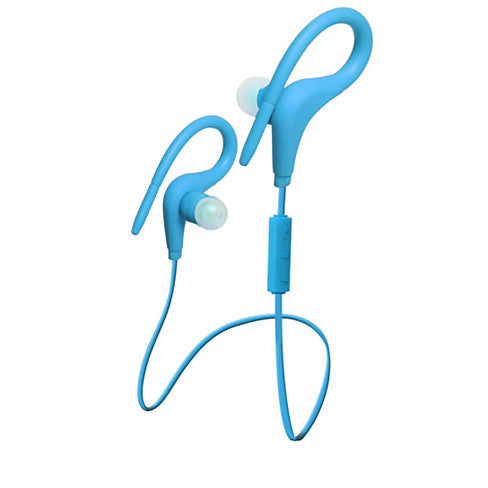 Bluetooth Headphone with Secure Ear Hook and Remote - Sky Blue