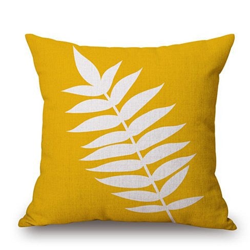 Foliage Love Autumn And Spring Leaf Cushion Covers - Yellow
