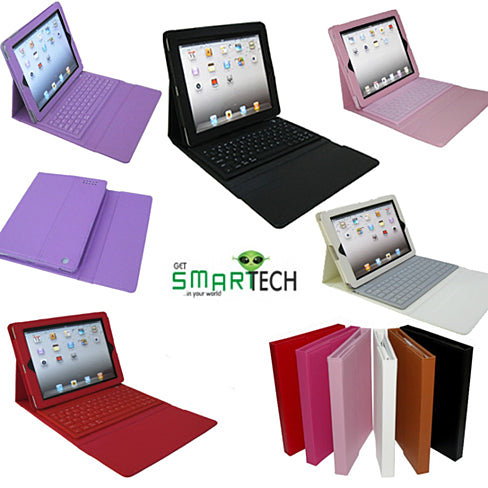 iPad Portfolio with built in Bluetooth keyboard for iPad 2/3/4 - Pink