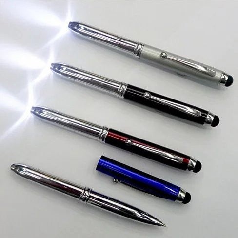 Light Us Stylus with 3 in 1  features - Stylus, Pen and Led Light - Red