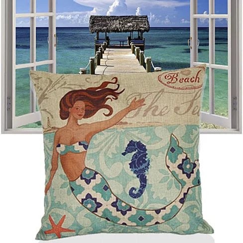 Moods of A Mermaid Cushion Covers - Mermaid And The Deep Blue Sea