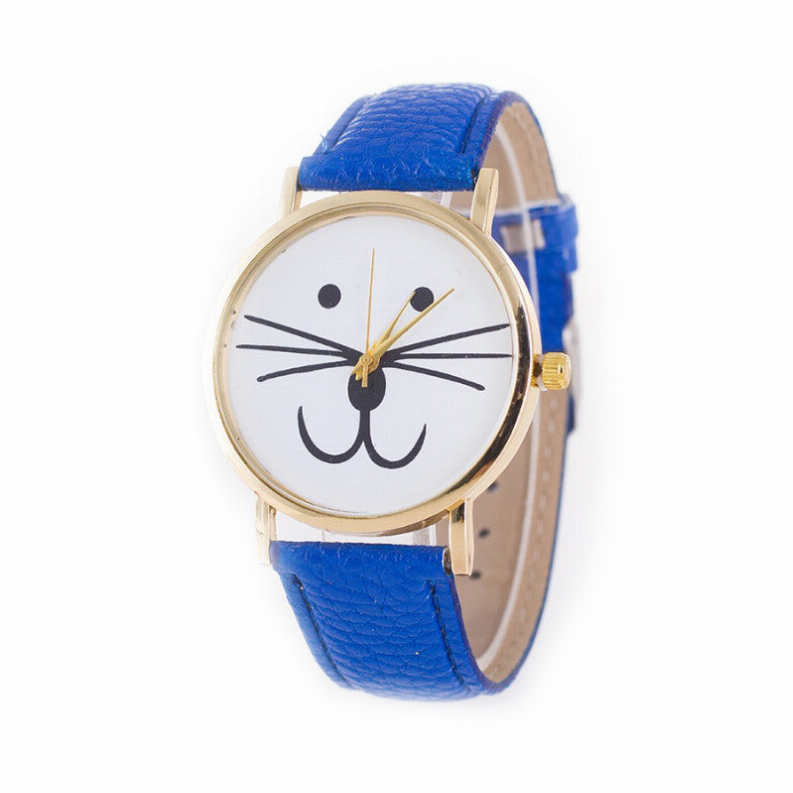 Mr. Whiskers Cat Watches 9 lives And 9 colors - Navy