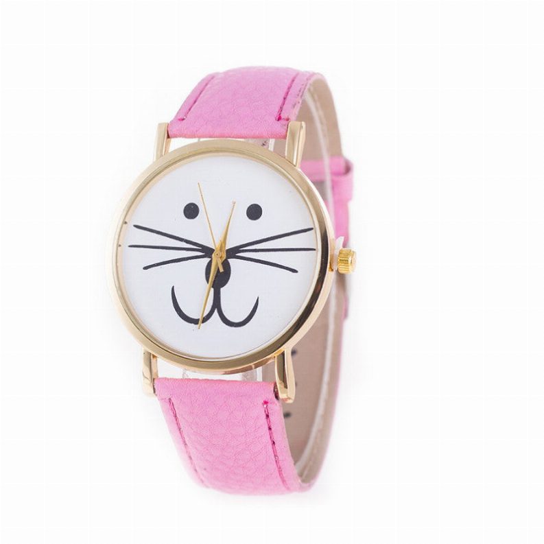 Mr. Whiskers Cat Watches 9 lives And 9 colors - Pink