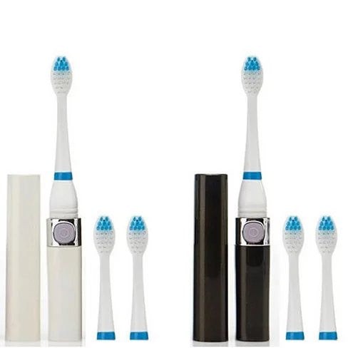 MySonic ToothBrush Set of 2, For Your Home and Travel - Black & White