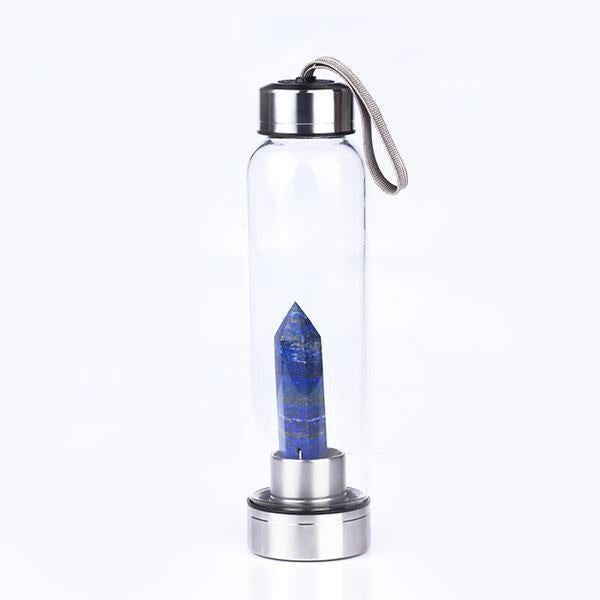 Pure Essence Natural Stone Infused Water In Glass Bottle - Lapis Lazuli