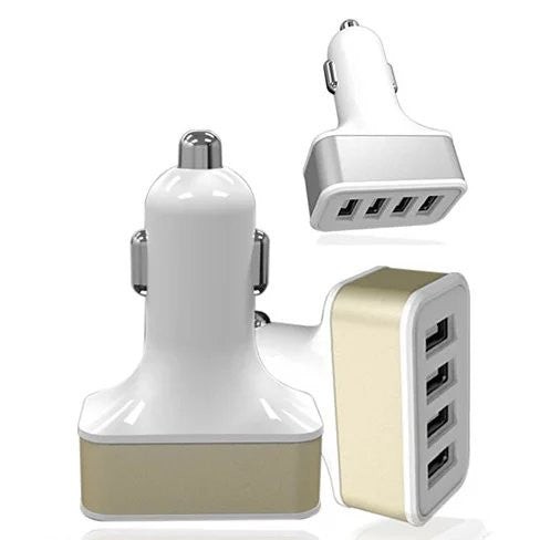 QUAD PORTS USB Car Adapter and Charger - Golden